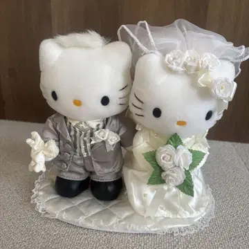 레어 산리오 헬로키티 다니엘 웨딩 인형 봉제 인형 세트
