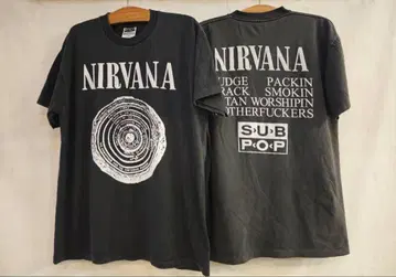 NIRVANA 그래픽 티셔츠 블랙 XL