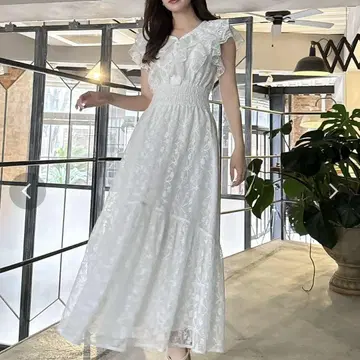dazzlin 백 리본 레이스 민소매 원피스