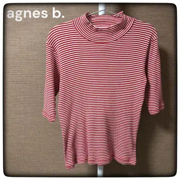 agnes b. 에네스베 리브 보더 터틀넥 티셔츠 3