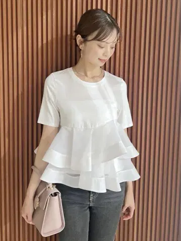 SNIDEL 이소재 페플럼 티셔츠