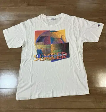 90s USA제 챔피온 티셔츠 L 화이트 싱글 soccer