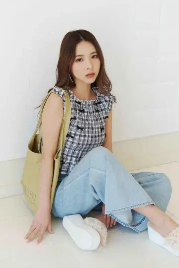 snidel 리본 셔링 탑
