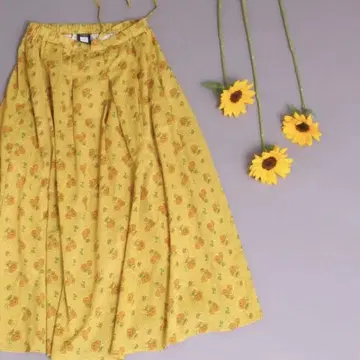POU DOU DOU Sunflowers print 스커트 해바라기