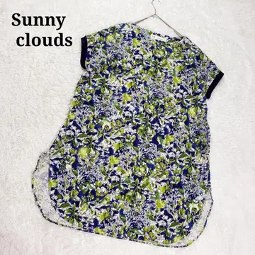 Sunny clouds 소매 리브 보타니컬 꽃무늬 롱 원피스 3L