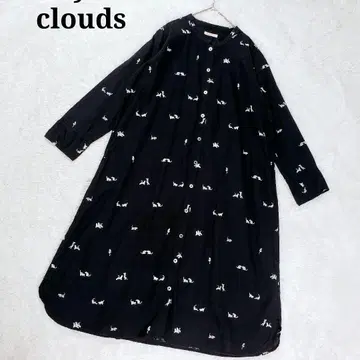 Sunny clouds 써니클라우드 린넨 혼방 고양이 패턴 원피스