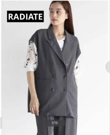 RADIATE 프렌치 슬리브 더블 테일러드 베스트 겉옷 베스트