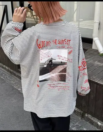 차오패닉 티피 포토 프린트 롱 T