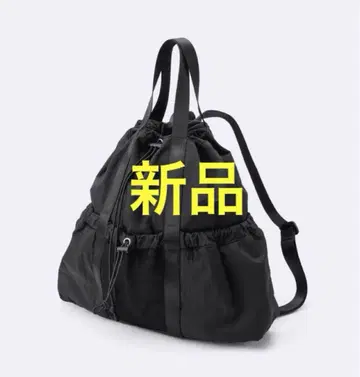 새상품 GU 나일론 2WAY 토트백 블랙 검정