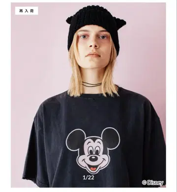 미사용 새상품 wcj 디즈니 / OVER DYE SS TEE (미키)