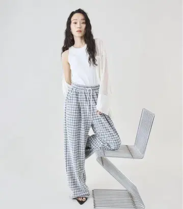 썸머 체크 드라이 터치 이지 턱 팬츠