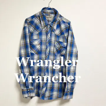 BIGsize Wrangler Wrancher 긴팔 셔츠 2X 파랑 체크