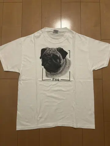 USA제 빈티지 퍼그 PUG 도그 개 애니멀 프린트 티셔츠 90년대