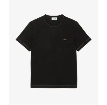 LACOSTE 라코스테 배색 스티치 티셔츠 블랙 사이즈 5(XL)