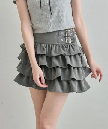 OLIVE des OLIVE 올리브 데 올리브 더블 버클 프릴 스커트