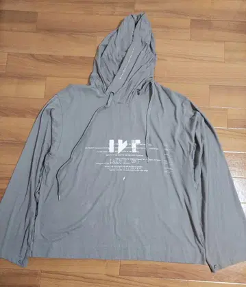 IKE 오버 사이즈 그레이 후드 부착 후드티