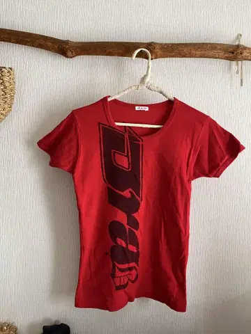 SHIPS 구매 made in U.S.A UP&CO 프린트 티셔츠 빨간색