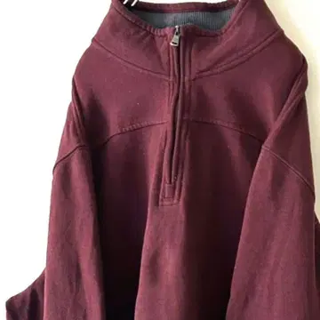 애로우 플레인 무지 하프 지퍼 2XL 크림슨 레드 빨간색 구제 의류