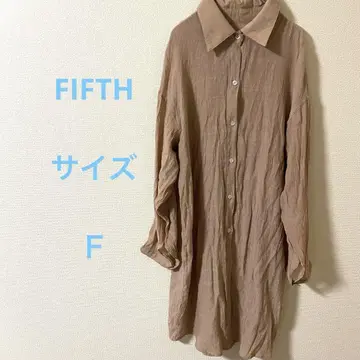 FIFTH 베이지 긴팔 셔츠 오버 사이즈