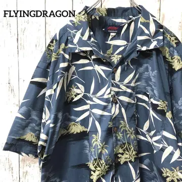 C2183 FLYINGDRAGON 알로하 셔츠 폴리 셔츠 하와이안 해외