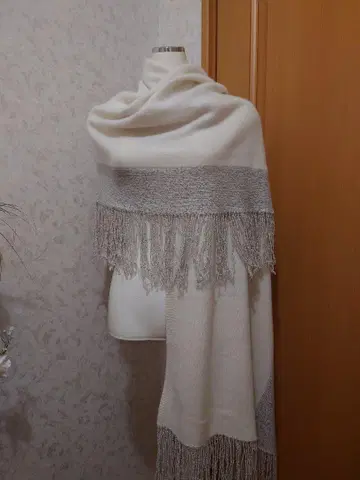 PASHMINA 캐시미어 스톨 아이보리