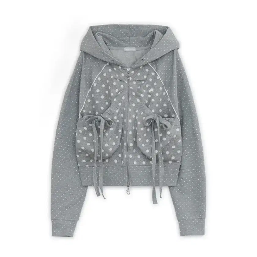 【hug your skin】 Dot big pocket hoodie zip-up /追跡付 Hug Your Skin Dot Big Pocket Hooded Zip-Up Gray on Bunjang