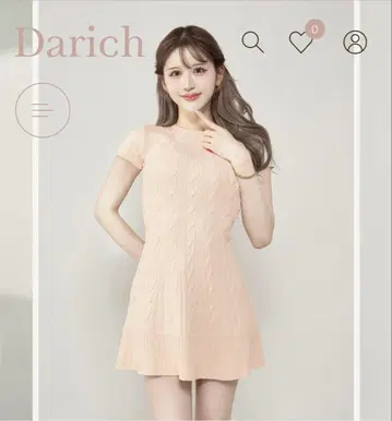 Darich 로고 케이블 니트 미니 원피스