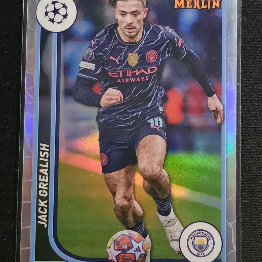 Topps Merlin 23/24 Man City Jack Grealish Refractor Soccer Card  #잭그릴리시,#맨체스터시티,#축구카드,#탑스멀린 on Bunjang Global Site.