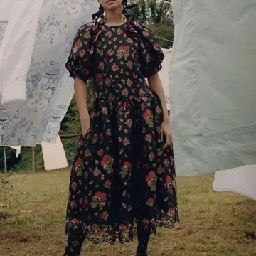simone rocha H&M 실크 블렌드 자카드 원피스 34