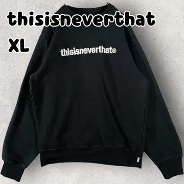 디스이즈네버댓 맨투맨 트레이닝복 자수 로고 블랙 XL