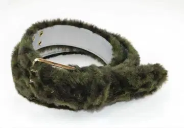 leopard fur long belt 퍼 벨트 AFB y2k