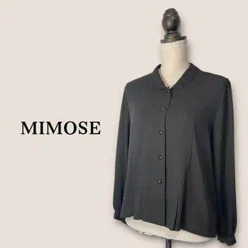 MIMOSE/빅 사이즈/블랙 포멀 시어 블라우스/17호