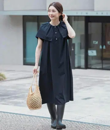 SONO 소노 루라드 슬리브 플레어 원피스 블랙