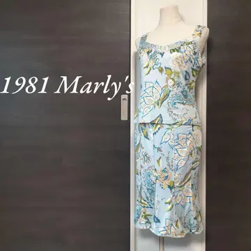 1981 MARLY'S 보타니컬 무늬 셋업 마린 패션 리조트