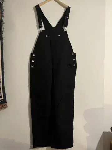 블랙 코튼 오버롤