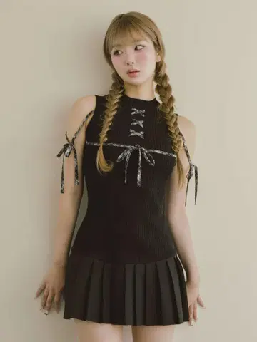 Darich 도킹 레이스업 미니 원피스