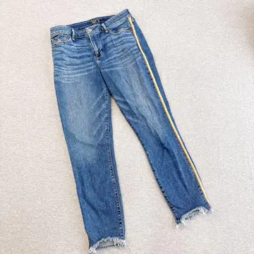 아베크롬비 앤 피치 데님 팬츠 블루 로우라이즈 앵클