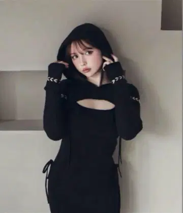 andmary 미튼 레이어드 니트 드레스 원피스