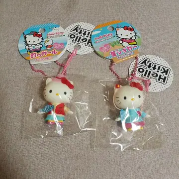 산리오 헬로키티 의상 마스코트 키링 스트랩 레트로