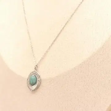 빈티지 실버 체인 터콰이즈 목걸이 펜던트