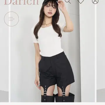 Darich DD 로고 가죽 니트 탑