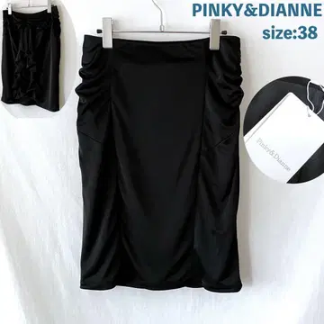 새상품 PINKY&DIANNE 백 프릴 스커트 38 블랙
