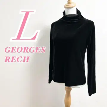 GEORGES RECH 블랙 터틀넥 L 벨로아 풀오버