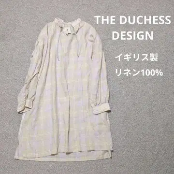 THE DUCHESS 영국제 린넨 셔츠 원피스 튜닉 체크 무늬