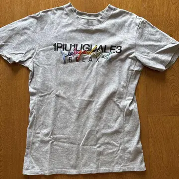 1PIU1UGUALE3 컬러풀 로고 티셔츠 그레이