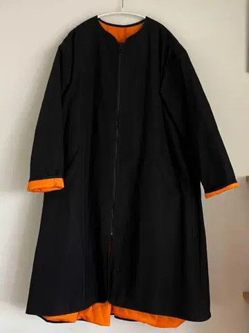 cape concept 바이컬러 롱 자켓 블랙