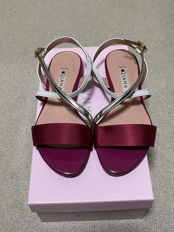 DIANA 스트랩 샌들 21.5cm 와인 레드