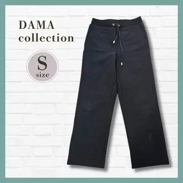 DAMA 컬렉션 블랙 와이드 팬츠 S 솜이 들어간 면 폴리 겨울용 따뜻한