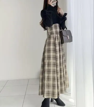 mily bilet 플레어 슬리브 플리츠 블라우스 도킹 원피스