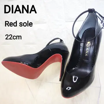 컨디션 최상] DIANA 펌프스 에나멜 레드 밑창 스트랩 22 결혼식